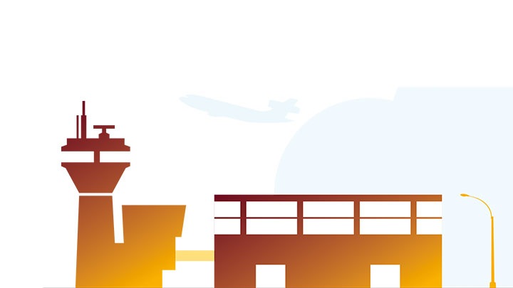 Terminal-side airport illustration